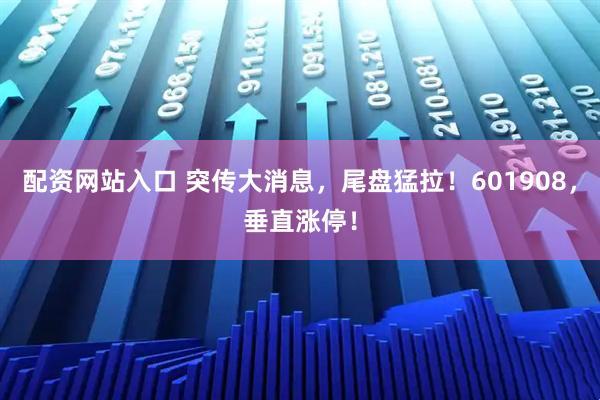 配资网站入口 突传大消息，尾盘猛拉！601908，垂直涨停！