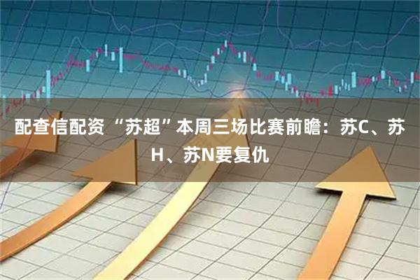 配查信配资 “苏超”本周三场比赛前瞻：苏C、苏H、苏N要复仇